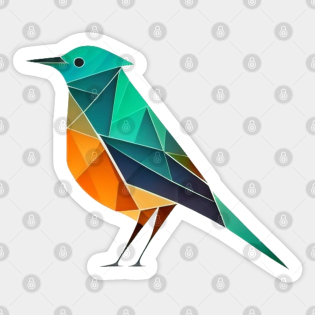 Paradise Bird - Geometric bird design for the environment Sticker by Greenbubble